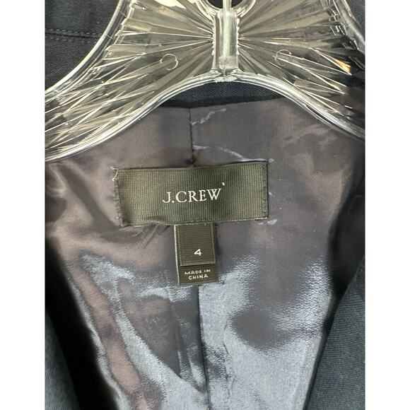 J.Crew Blazer‎ Women's Navy Blue Bi-Stretch Cotton Blend Preppy Academia Size 4 - Picture 2 of 12
